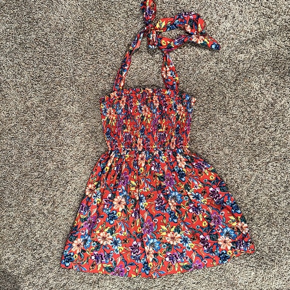 B.O.G Collective. Floral Tie Dress Women’s XS red with multi color flowers - Picture 4 of 11